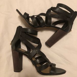 dolce vita black strappy heels